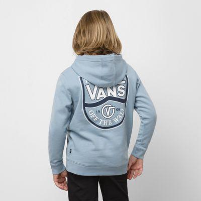 Vans Kids Side Seal Pullover Fleece Hoodie (ashley Blue)
