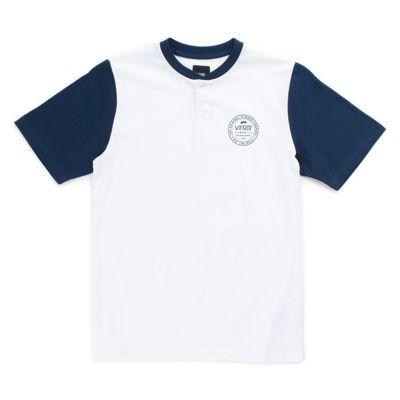 Vans Boys Denton Henley T-shirt (white Dress Blues)