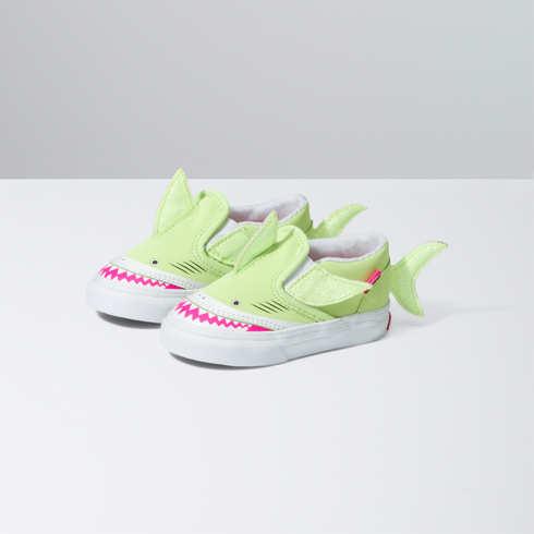 Vans Toddler Slip-on V Shark (light Green/true White)