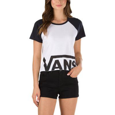 Vans Cut Off Cropped Tee (white-black)