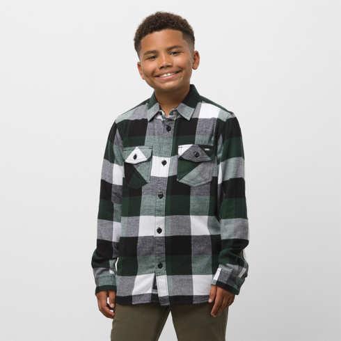 Vans Boys Box Flannel Buttondown Shirt (sycamore/black)
