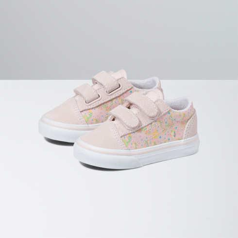 Vans Toddler Butterflies Old Skool V Shoe (pink)