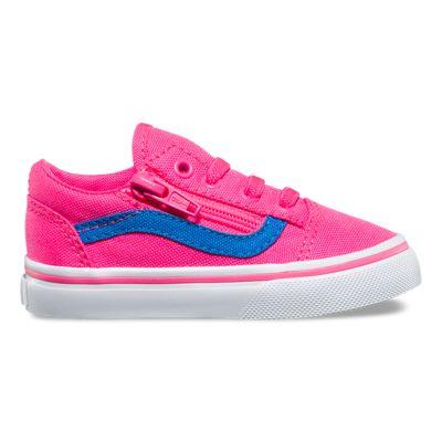 Vans Toddler Neon Canvas Old Skool Zip (pink/blue)