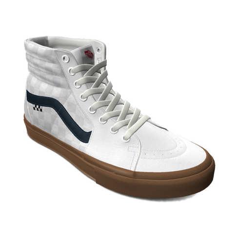 Vans Customs True White Checkerboard Skate Sk8-hi (customs)