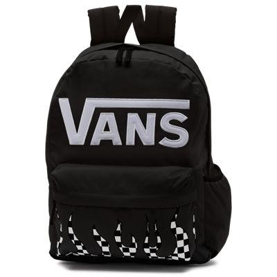 Vans Realm Flying Backpack (black Checker Flame) | LookMazing