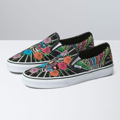 Vans Classic Slip-on (dia De Los Muertos Black/true White)