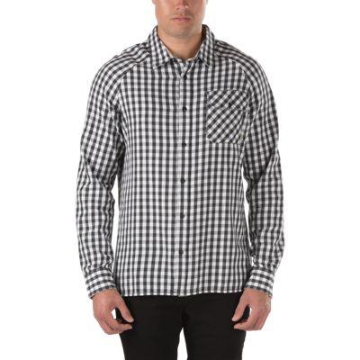 Vans Agate Buttondown Shirt (pirate Black/bright White) Mens T-shirts