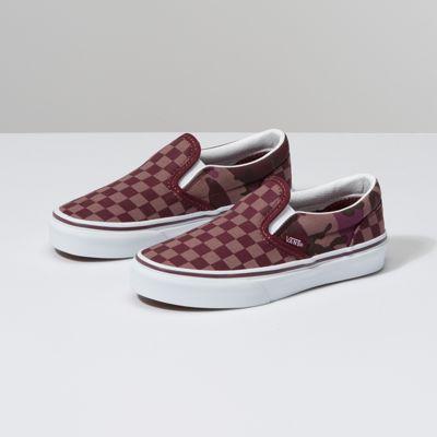 Vans Kids Tonal Checkerboard Slip-on (port Royale/camo)