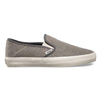 Vans Slip-on Sf (geo Wool Gray) Womens Shoes