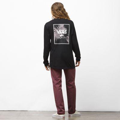 Vans Print Box Long Sleeve T-shirt (black/palm Leaf Floral)