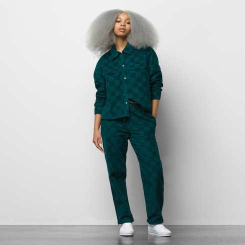 Vans Range Cord Check Pant (deep Teal)