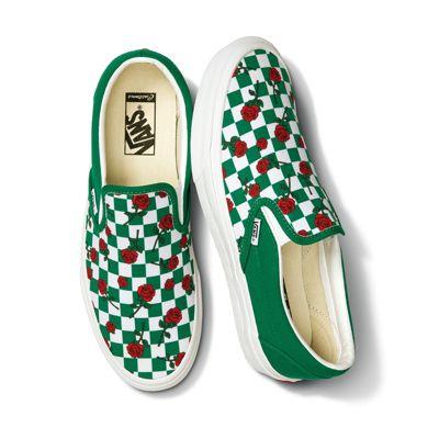 Vans Customs Roses Checkerboard Creator Slip-on (customs)