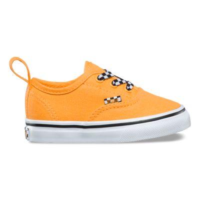 Vans Toddler Check Lace Authentic Elastic Lace (orange Pop/true White)
