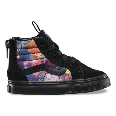 Vans Toddlers Galaxy Floral Sk8-hi Zip (black/black) Kids Shoes