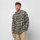 Vans Parkway Hooded Flannel Buttondown Shirt (grape Leaf/oatmeal)