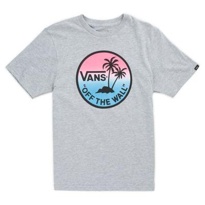 Vans Boys Dual Palm Logo Fill T-shirt (athletic Heather/pink Gradient)
