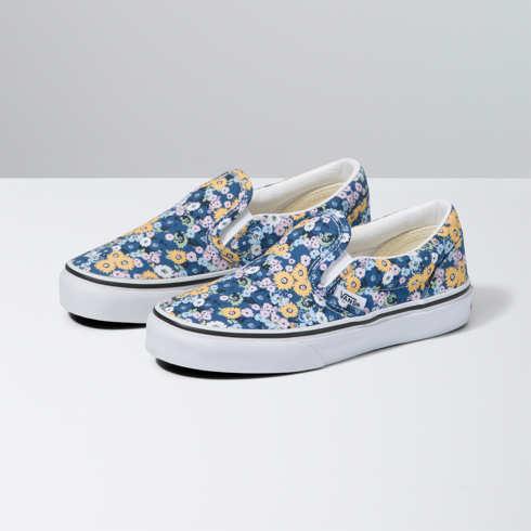 Vans Kids Floral Classic Slip-on (true Navy/multi)