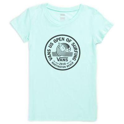 Vans Girls 2018 Vuso Logo Basic Short Sleeve T-shirt (beach Glass)