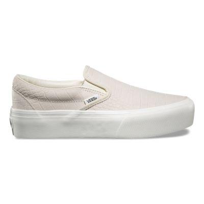 Vans Embossed Slip-on Platform (turtledove/blanc De Blanc)