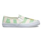 Vans Slip-on Sf (stripe Green Ash/pineapple) Womens Shoes