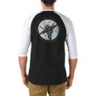 Vans Flight Squad Baseball Tee (black/white) Mens T-shirts