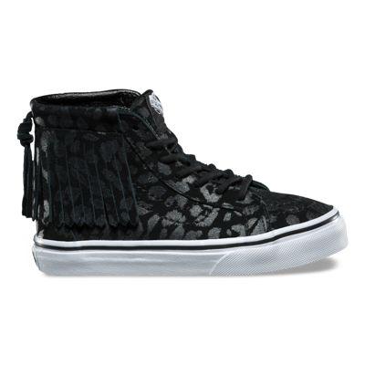 Vans Kids Leopard Suede Sk8-hi Moc (black)