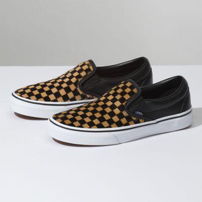Vans Calf Hair Slip-on (checkerboard True White)