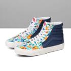 Vans Customs Painted Floral Dress Blues Sk8-hi Wide (customs)