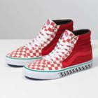 Vans Customs Racing Red Checkerboard Sk8-hi Wide (customs)