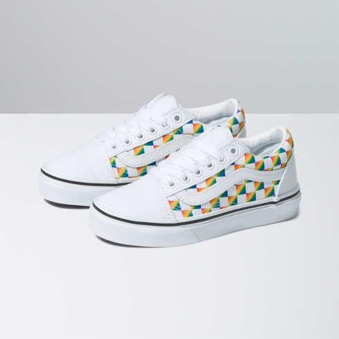 Vans Kids Old Skool (gradient Rainbow Check White)