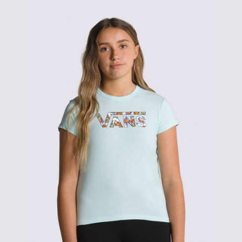 Vans Kids Elevated Floral Fill Mini Tee (blue Glow)