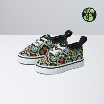 Vans Toddler Authentic Elastic Lace (dia De Los Muertos Black/true White)
