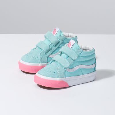 Vans Toddler Color Block Sk8-mid Reissue V (blue Tint/strawberry Pink)