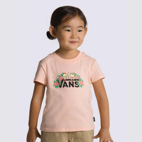 Vans Little Kids Frog Frolic Crew T-shirt (tropical Peach)