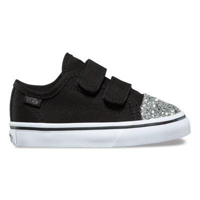 Vans Toddler Glitter Toe Style 23 V (black/true White)