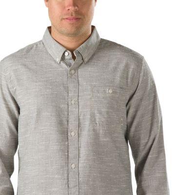 Vans Tressel Buttondown Shirt (black/white Caps) Mens T-shirts