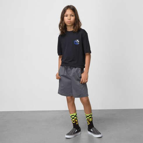 Vans Kids Range Elastic Waist Salt Wash 16.5 Short (asphalt)