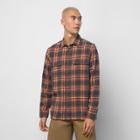 Vans Straight Hem Melange Flannel Buttondown Shirt (charcoal Heather/molten Lava)