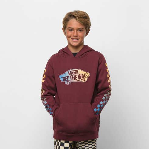 Vans Boys Otw Gradient Logo Pullover Hoodie (port Royale)