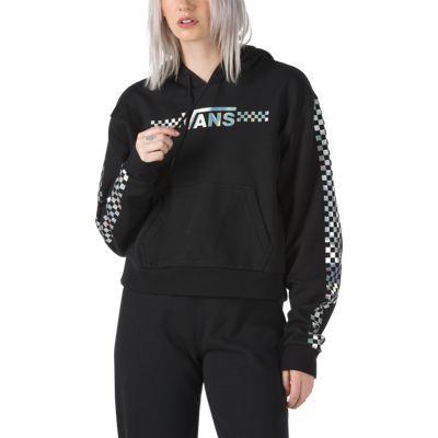 Vans Shine It Iridescent Crop Hoodie (black)