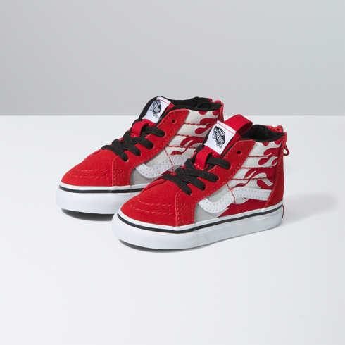 Vans Toddler Sk8-hi Zip (ferocious Flame Racing Red/black)