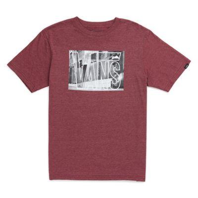 Vans Boys Mixed Media T-shirt (burgundy Heather)