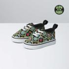 Vans Toddler Authentic Elastic Lace Shoe (dia De Los Muertos Black/true White)