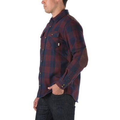 Vans Hixon Buttondown Shirt (black Iris/port) Mens T-shirts