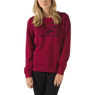 Vans Mens Shoes Skate Shoes Mens Shoes Mens Sandals Authentic Crew Sweatshirt (rumba Red) Womens Sweatshirts