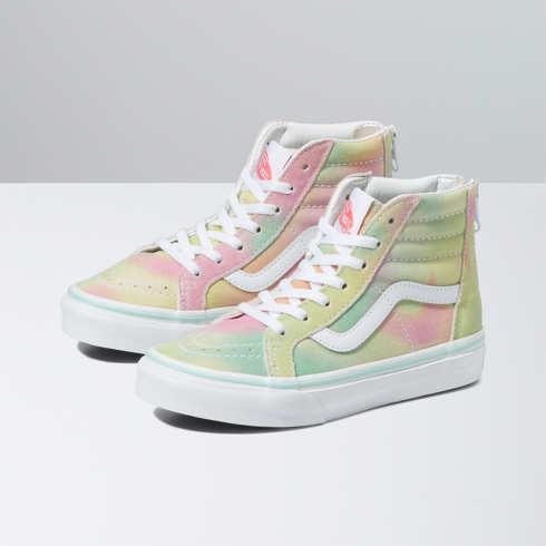 Vans Kids Rainbow Suede Sk8-hi Zip Shoe (pastel Multi)