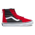 Vans Kids Suede Suiting Sk8-hi Zip (racing Red/black Denim)
