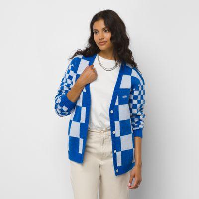 Vans Oversized Check Cardigan (gray Dawn)