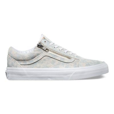 Vans Shoes Marble Suede Old Skool Zip (blue/true White)