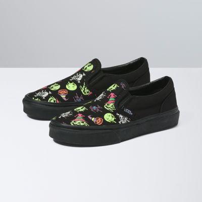 Vans Kids Trippy Drip Glow Classic Slip-on (black)